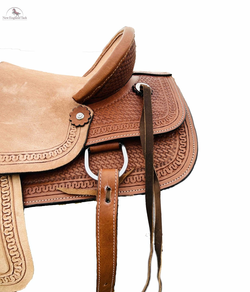 Youth Hard Seat Roping Style Saddle Basket Weave Tool 10, 12, 13