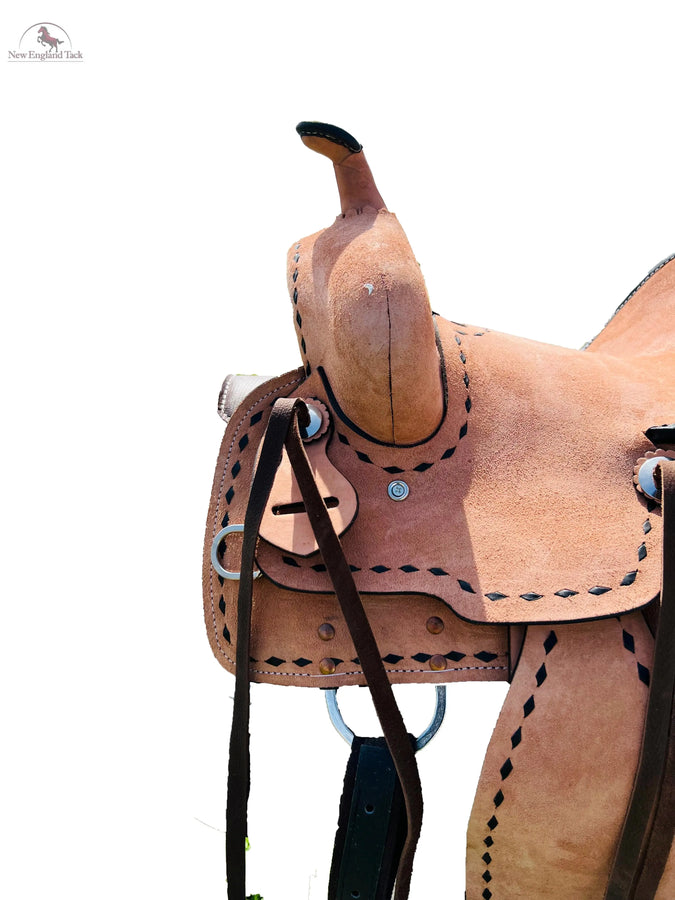 Youth ranch-style horse roughout saddle double skirt NewEngland Tack