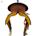 100% Roughout Leather Western Barrel Horse Saddle with Suede Seat, Floral & Basket weave Tooling NewEngland Tack