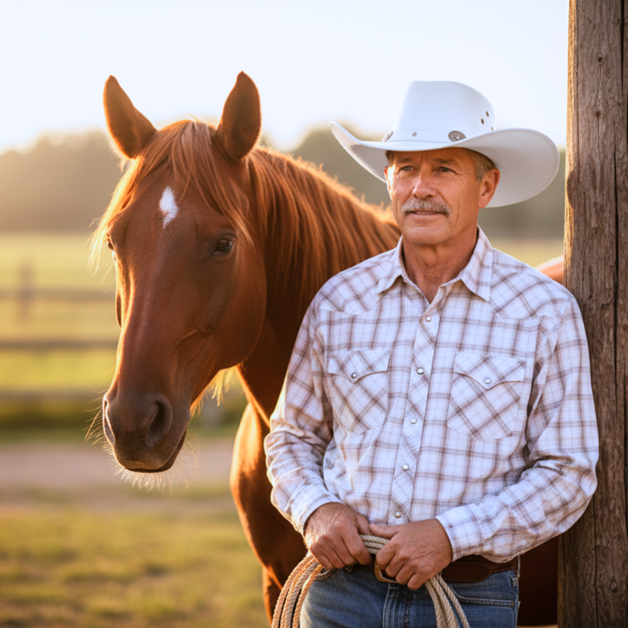 Classic Western Cowboy Hat – Real Cowhide Leather, Unisex, Wide Brim