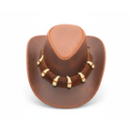 RESISTANCE Australian Leather Hat with Crocodile Band Teeth - Dundee Style | Outback Hat for Men and Women