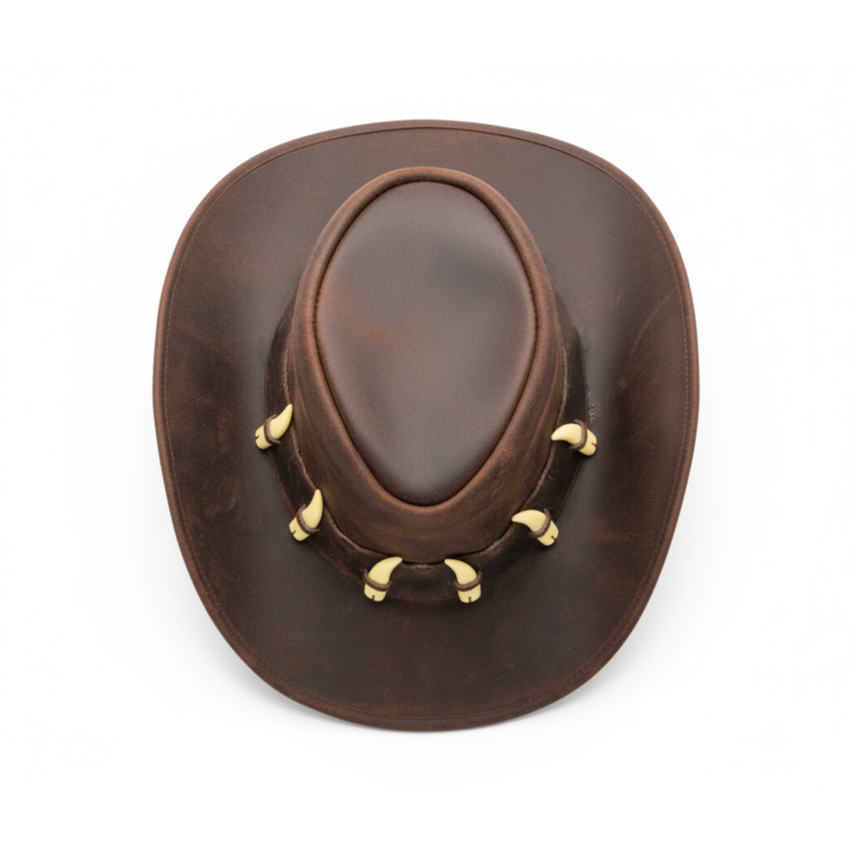 RESISTANCE Australian Leather Hat with Crocodile Band Teeth - Dundee Style | Outback Hat for Men and Women