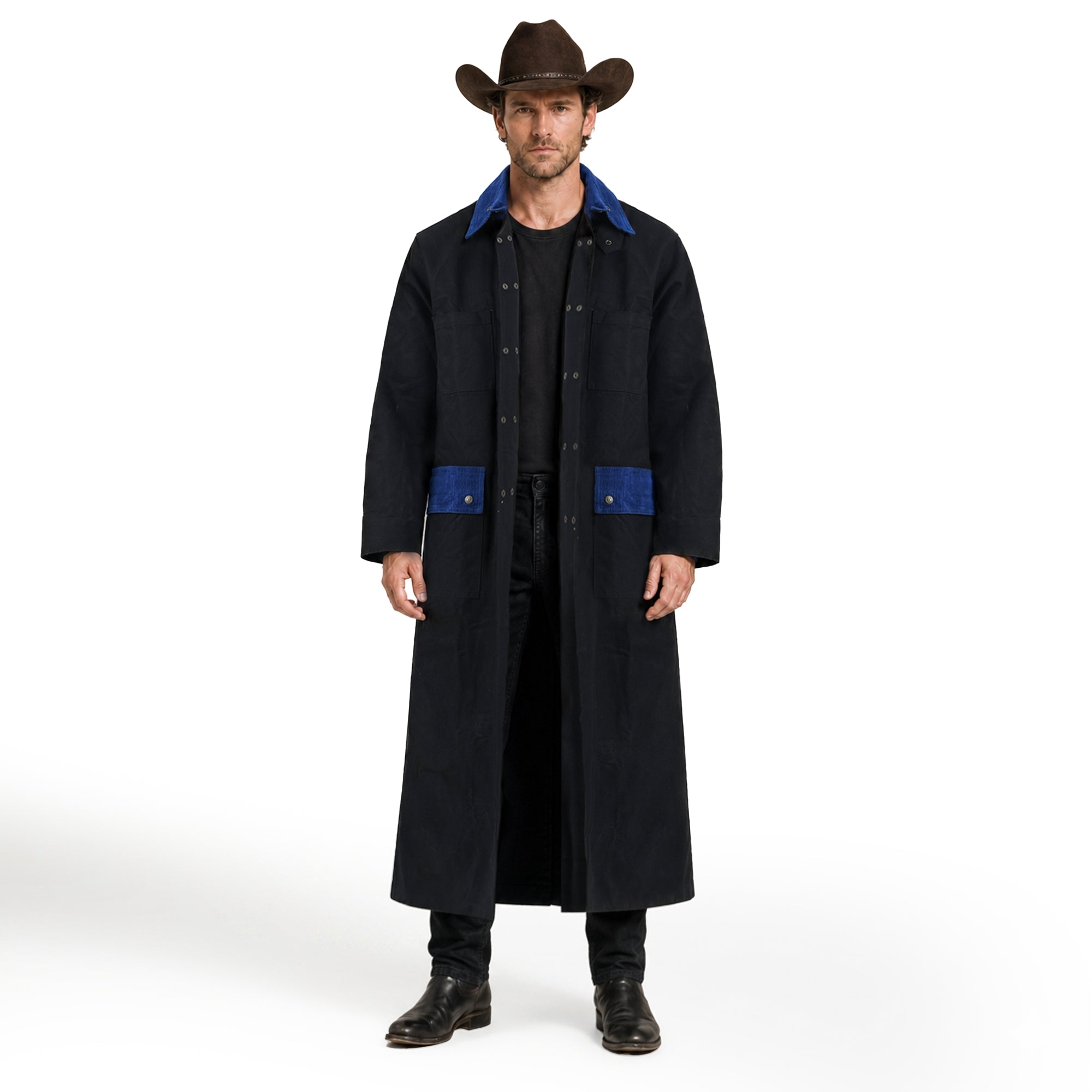 RESISTANCE Western Long Old Cowboy Canvas Jacket - Range wear Canvas Duster Coat