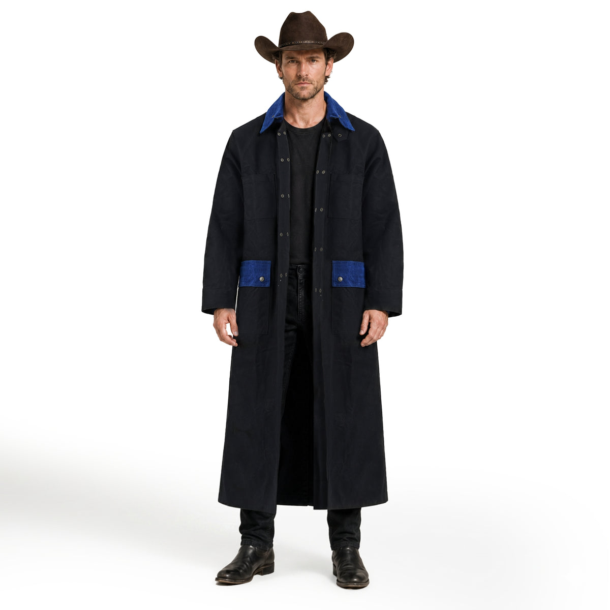 RESISTANCE Western Long Old Cowboy Canvas Jacket - Range wear Canvas Duster Coat