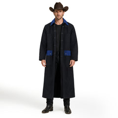 RESISTANCE Western Long Old Cowboy Canvas Jacket - Range wear Canvas Duster Coat