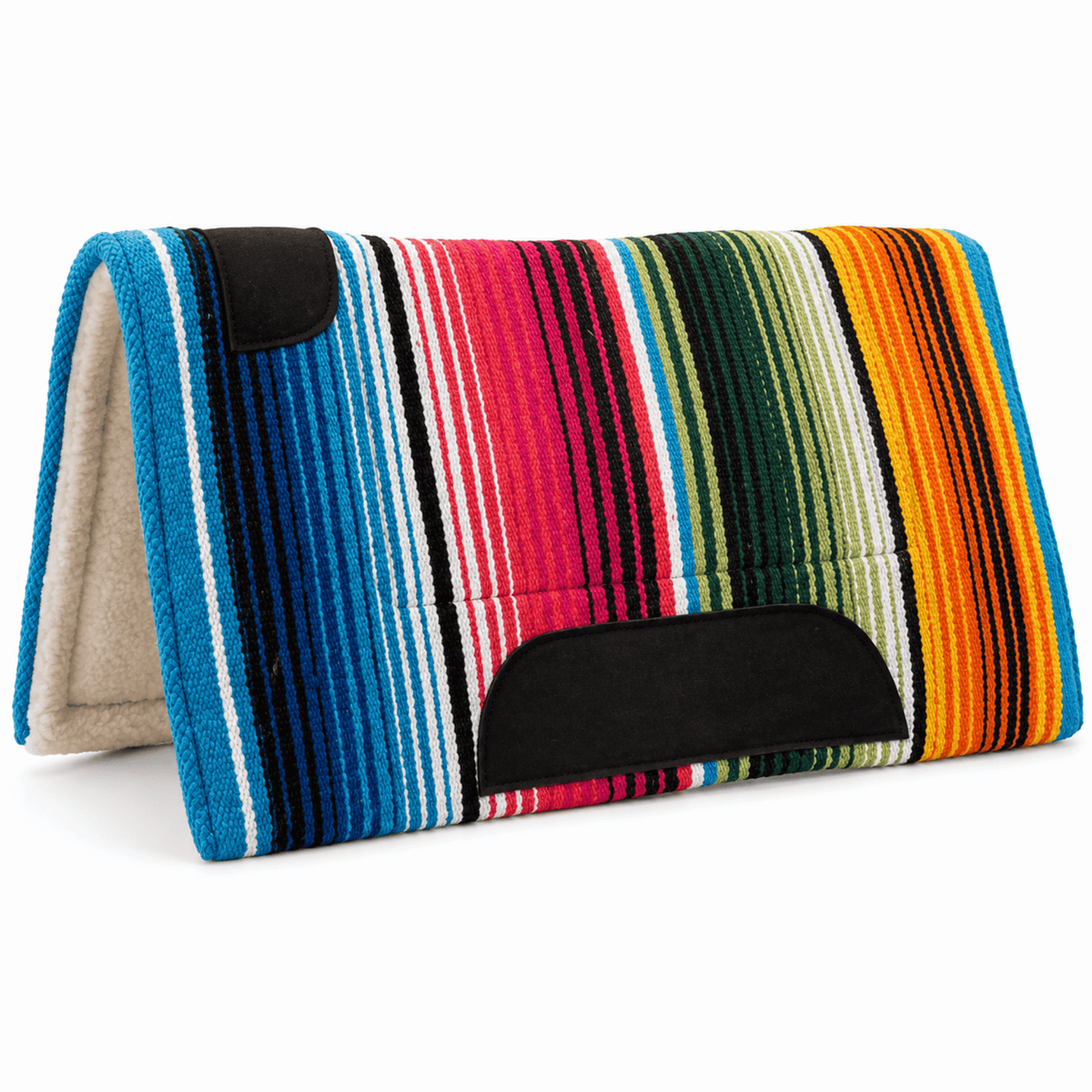 Resistance 30x30 Multi Color Western Saddle Pad – 1 Inch Thick Fleece Bottom Horse Tack Pad for Trail & Training