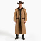 RESISTANCE Western Long Old Cowboy Canvas Jacket - Range wear Canvas Duster Coat