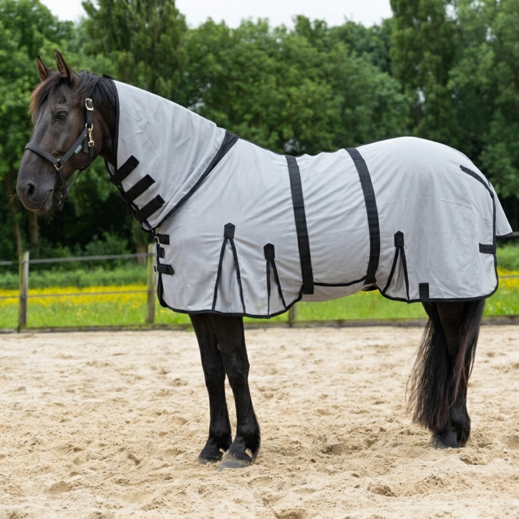 Resistance Durable Mesh Combo Fly Summer Sheet with Belly Guard and Combo Neck Cover