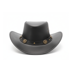 Classic Western Cowboy Hat – Real Cowhide Leather, Unisex, Wide Brim