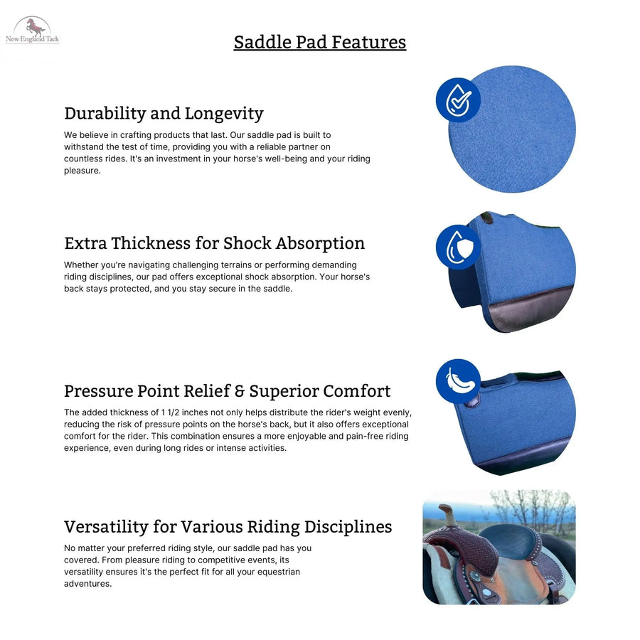 Resistance Western Saddle Pads 1 1/2" Thickness NewEngland Tack