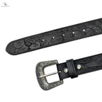 Resistance Full Grain Western Engraved Leather Belt Strap, 1-1/2" Wide Western Belt Leather Strap Floral Tooled Leather Belt Strap NewEngland Tack
