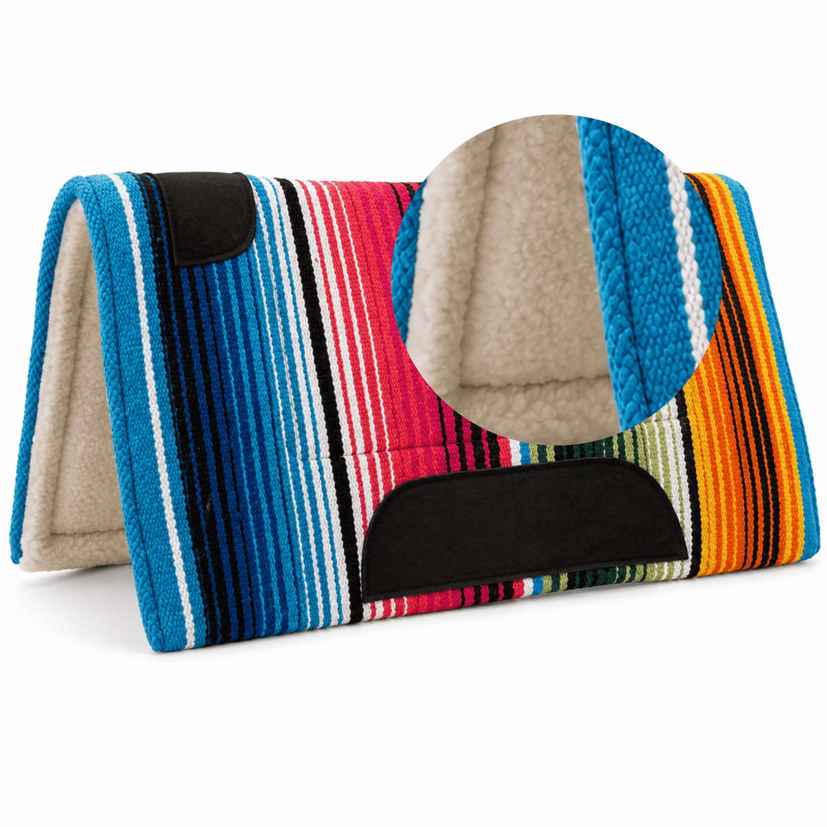 Resistance 30x30 Multi Color Western Saddle Pad – 1 Inch Thick Fleece Bottom Horse Tack Pad for Trail & Training