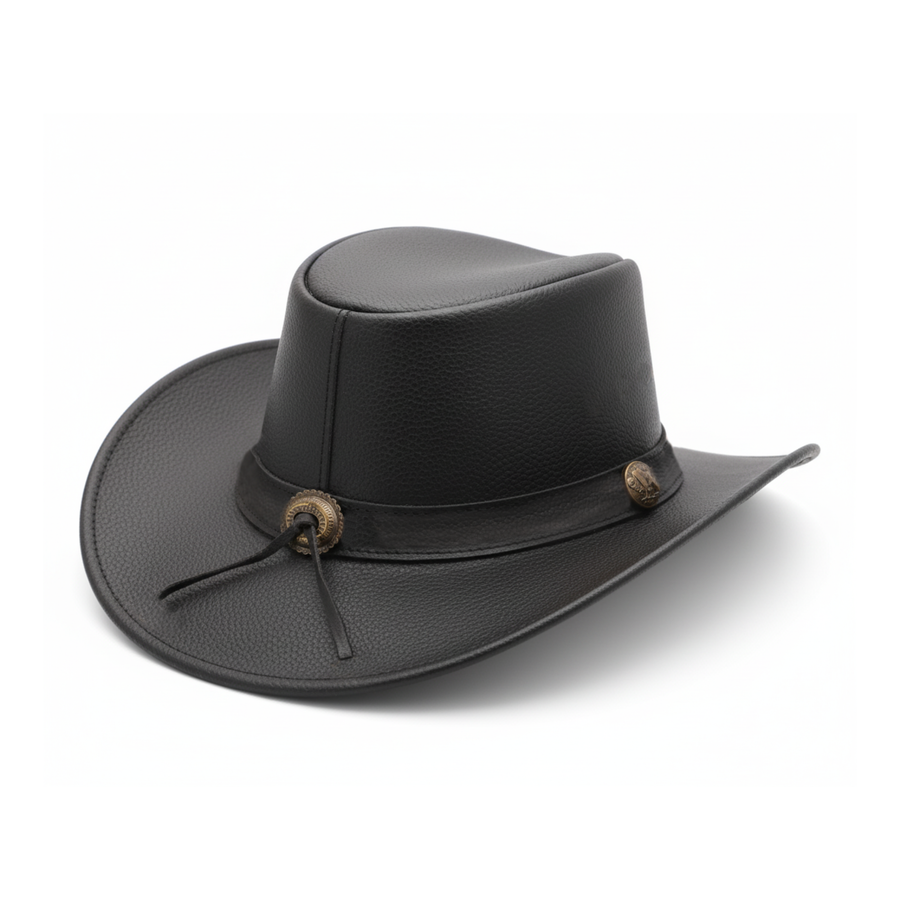 RESISTANCE Premium Australian Style Leather Cowboy Hat Shapeable Outback Hat for Men and Women