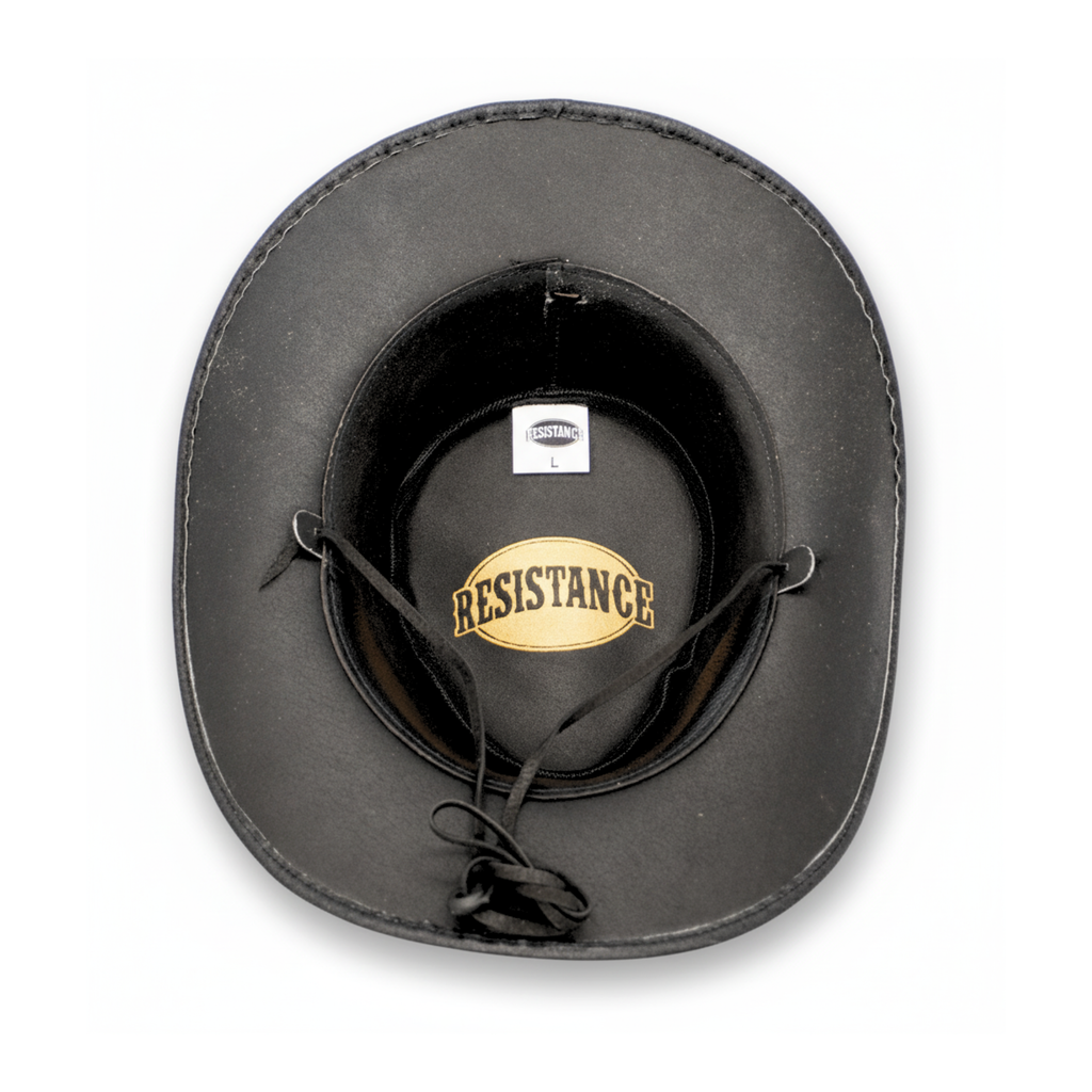 RESISTANCE Premium Australian Style Leather Cowboy Hat Shapeable Outback Hat for Men and Women