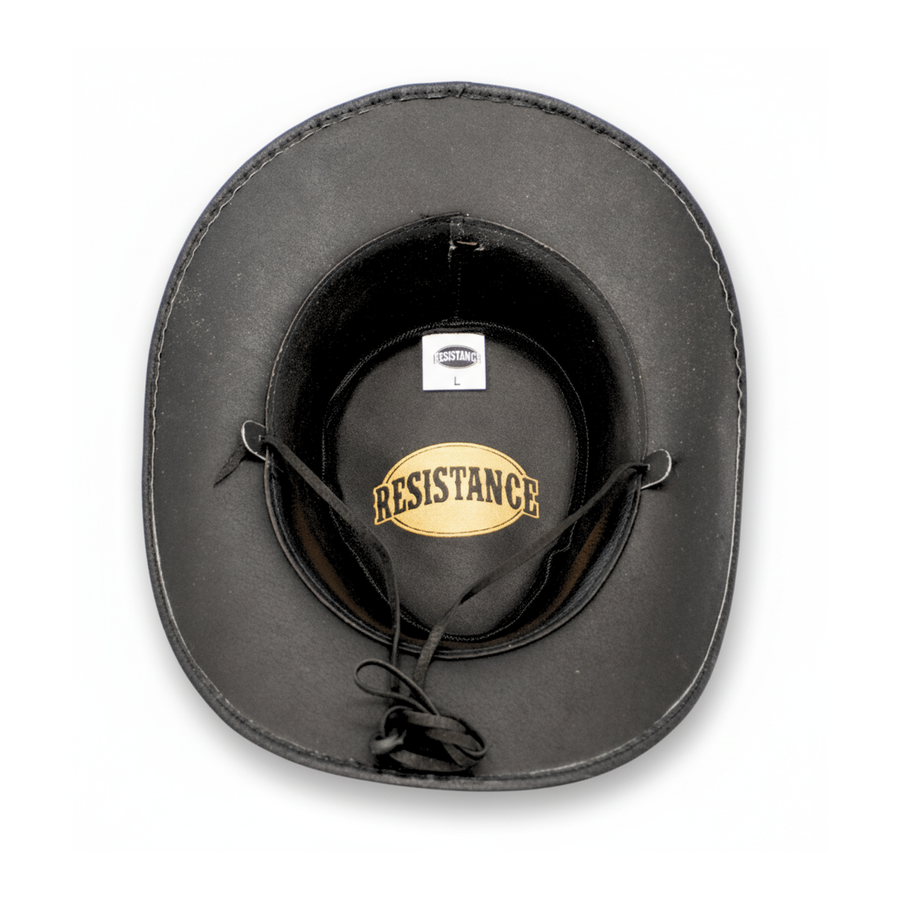 RESISTANCE Premium Australian Style Leather Cowboy Hat Shapeable Outback Hat for Men and Women