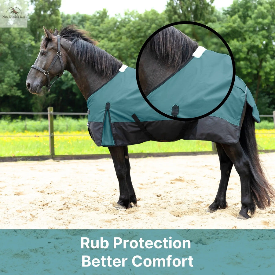 600 Denier Lightweight Waterproof & Breathable Horse Rain Sheet NewEngland Tack color: bottle green 1