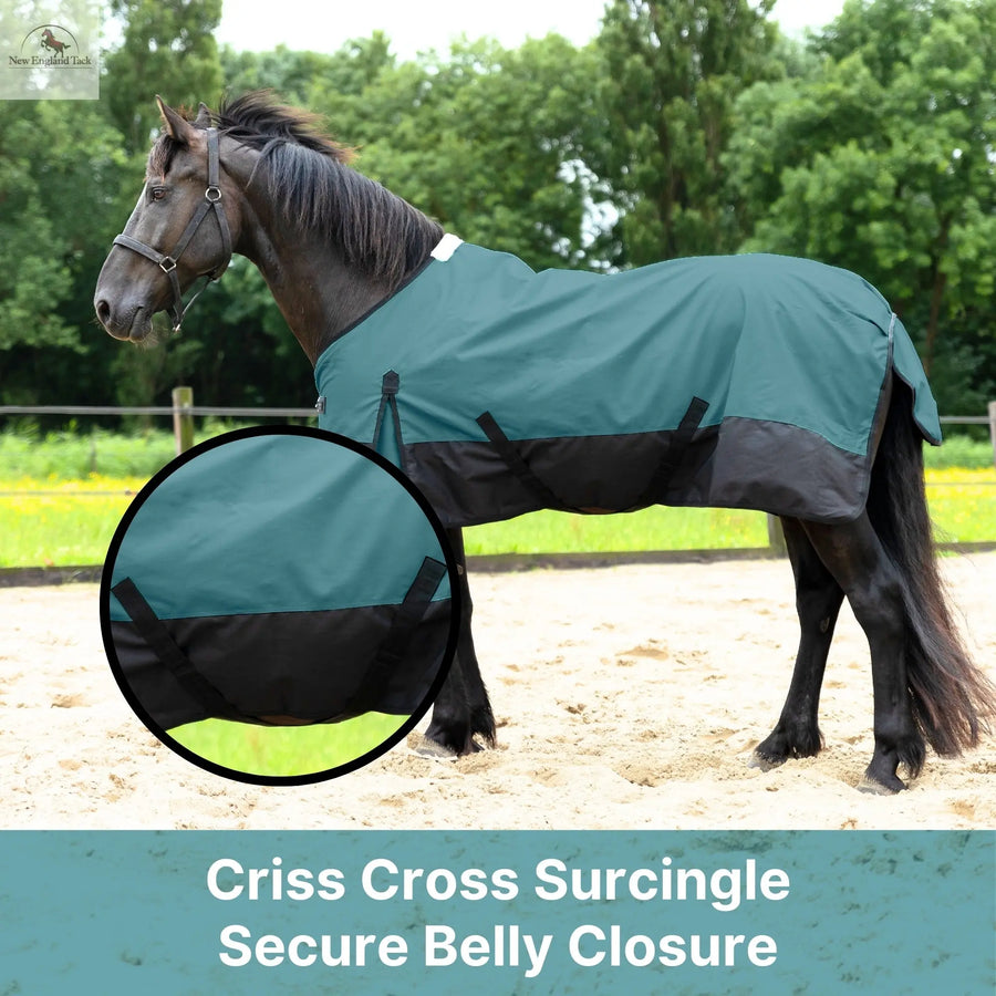 600 Denier Lightweight Waterproof & Breathable Horse Rain Sheet NewEngland Tack color: bottle green 1