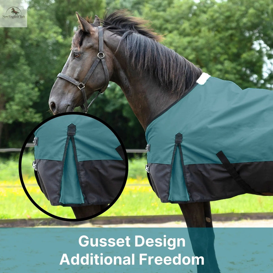 600 Denier Lightweight Waterproof & Breathable Horse Rain Sheet NewEngland Tack color: bottle green 2