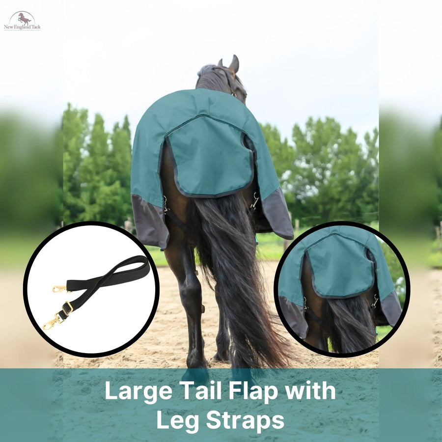 600 Denier Lightweight Waterproof & Breathable Horse Rain Sheet NewEngland Tack color: bottle green 3