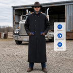 RESISTANCE Western Long Old Cowboy Canvas Jacket - Range wear Canvas Duster Coat