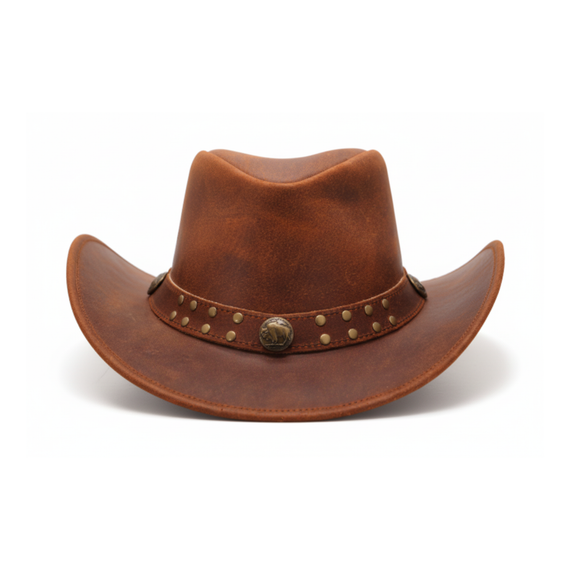 RESISTANCE Premium Australian Style Leather Cowboy Hat Shapeable Outback Hat for Men and Women