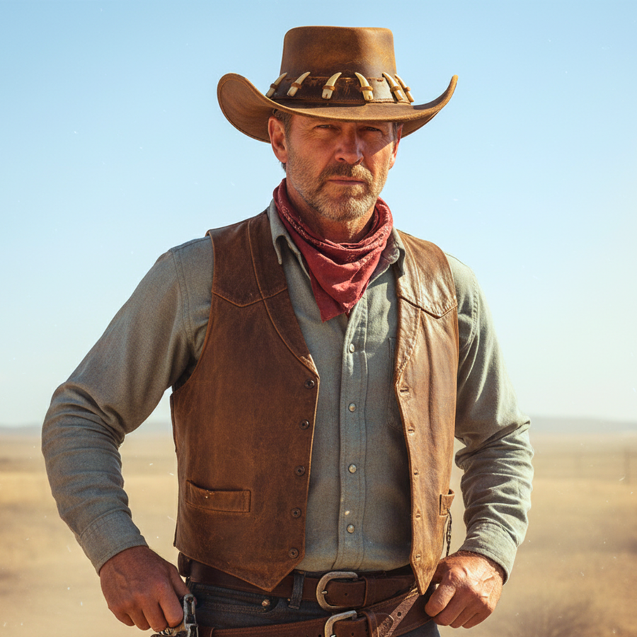 RESISTANCE Australian Leather Hat with Crocodile Band Teeth - Dundee Style | Outback Hat for Men and Women