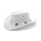 Classic Western Cowboy Hat – Real Cowhide Leather, Unisex, Wide Brim