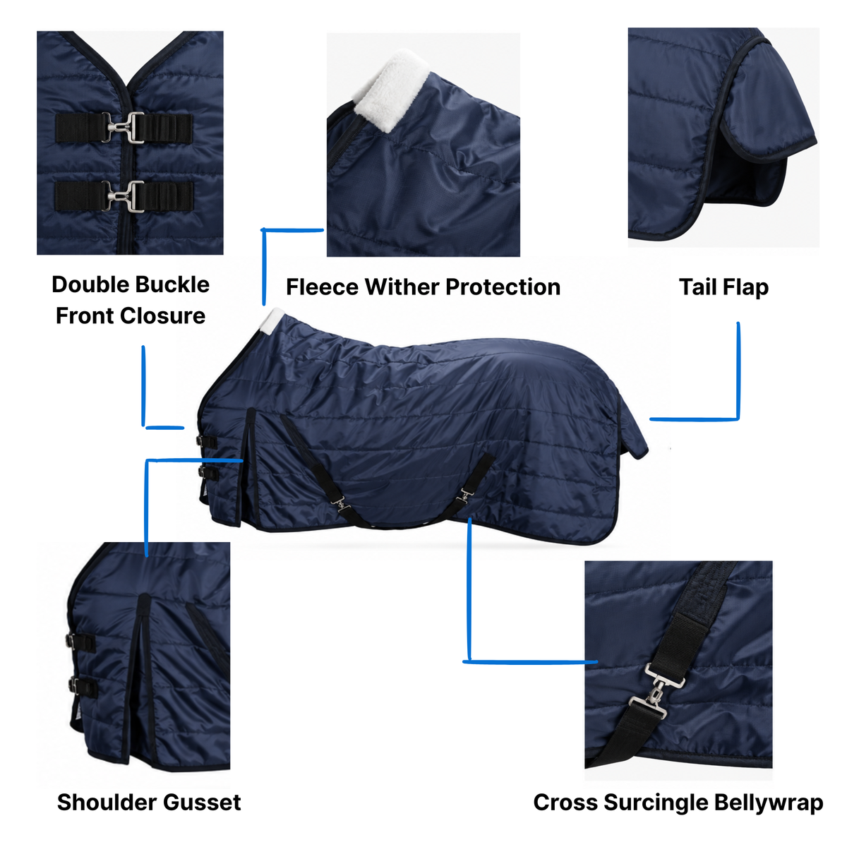 Resistance Premium 420 Denier Horse Stable Blanket Water Resistant - 200gm polyfill
