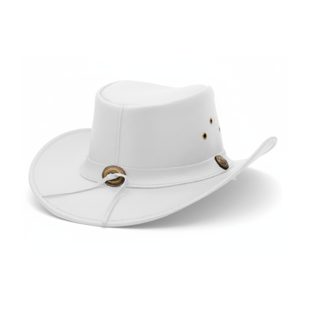 Classic Western Cowboy Hat – Real Cowhide Leather, Unisex, Wide Brim