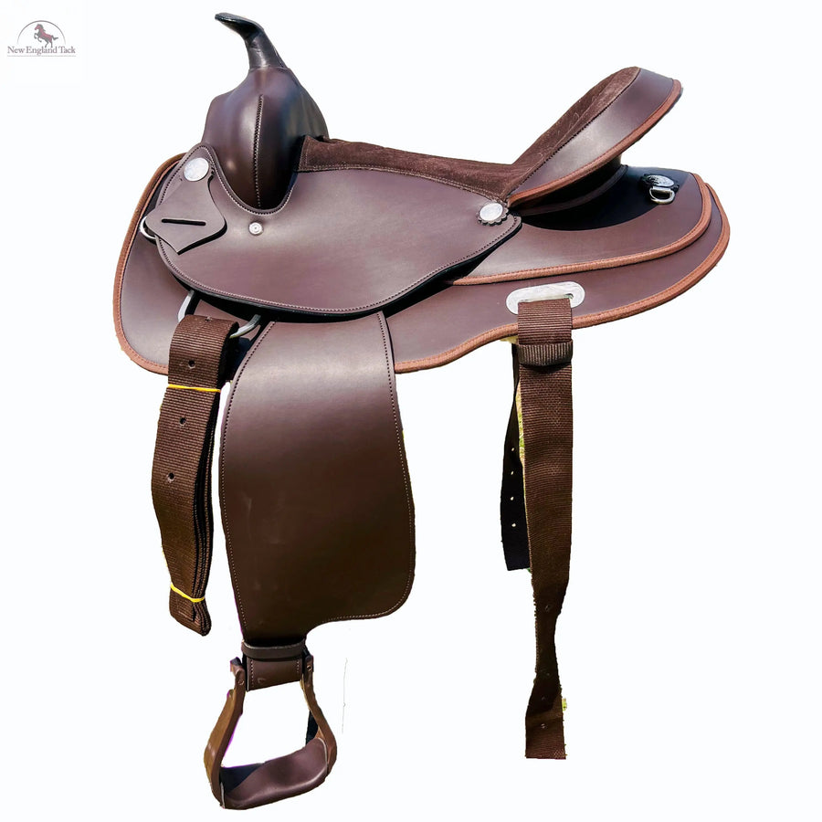 Adults Western trail Horse Synthetic Round Skirt Leather Pleasure Saddle NewEngland Tack
