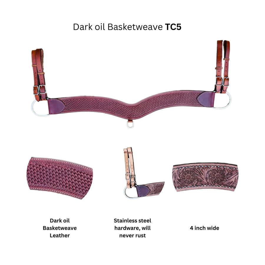 Brown Basket weave Tooled Tripping Collars | 28"-36" Sizes Available NewEnglandTack