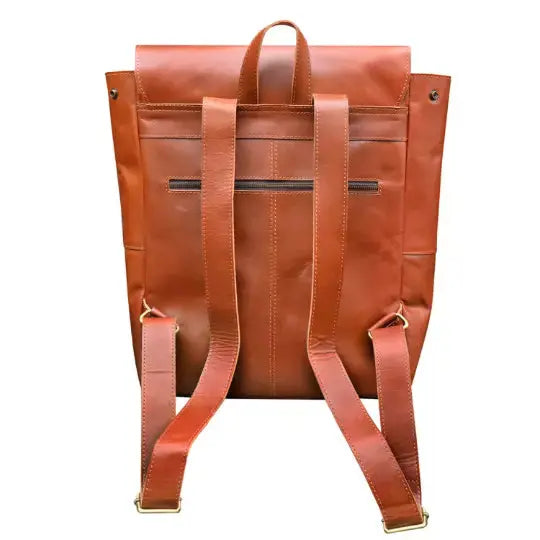 Casual Leather Backpack For Men & Women, Handcrafted Top Grain Leather Backpack, Unisex Lightweight Daily Backpack,Brown Backpack For Laptop - NewEngland Tack