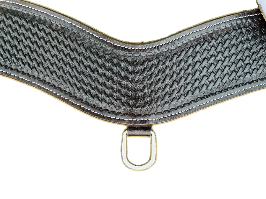 Dark Chocolate Basket weave Tooled Tripping Collars | 28inch - 36inch NewEnglandTack