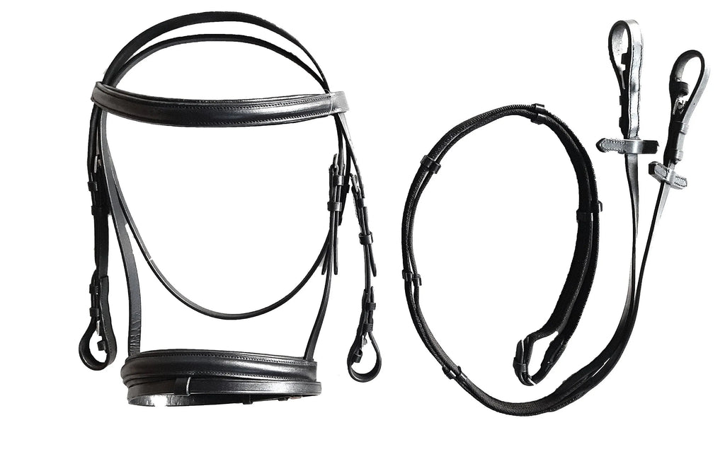 Dressage Bridle - Premium Quality Leather with Stainless steel Hardware - NewEngland Tack