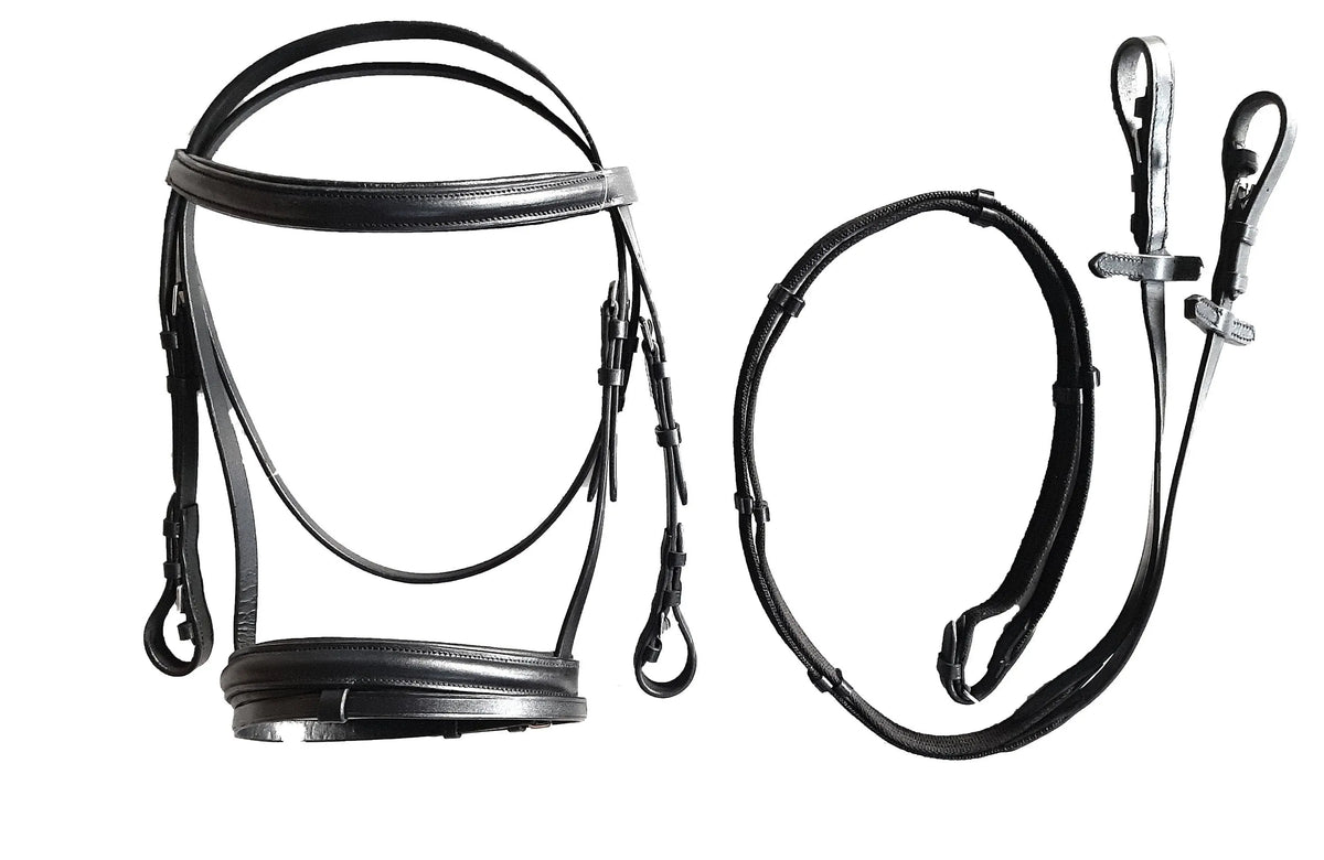 Dressage Bridle - Premium Quality Leather with Stainless steel Hardware - NewEngland Tack