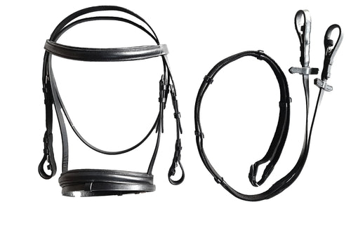 Dressage Bridle - Premium Quality Leather with Stainless steel Hardware - NewEngland Tack