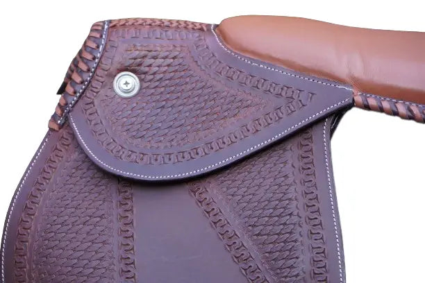 Fancy Cherry / Tan Leather Racing Exercise Saddle NewEnglandTack