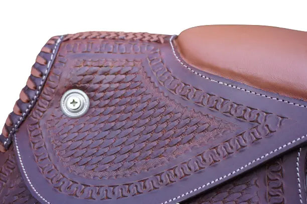 Fancy Cherry / Tan Leather Racing Exercise Saddle NewEnglandTack