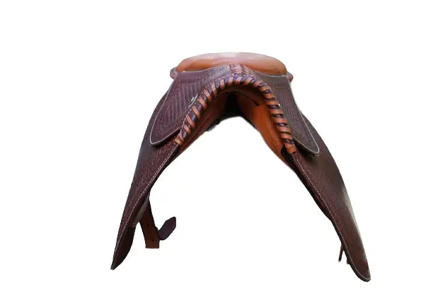 Fancy Cherry / Tan Leather Racing Exercise Saddle NewEnglandTack