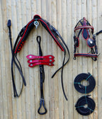 Full Size Leather Horse Driving Harness With Red Trim - Premium Quality - NewEngland Tack