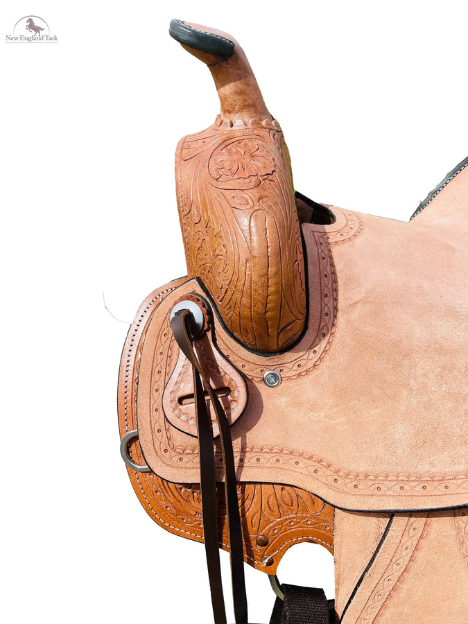 Genuine New Western Leather Youth Child Horse Pony Ranch Saddle Floral Tooled NewEnglandTack