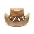 RESISTANCE Australian Leather Hat with Crocodile Band Teeth - Dundee Style | Outback Hat for Men and Women