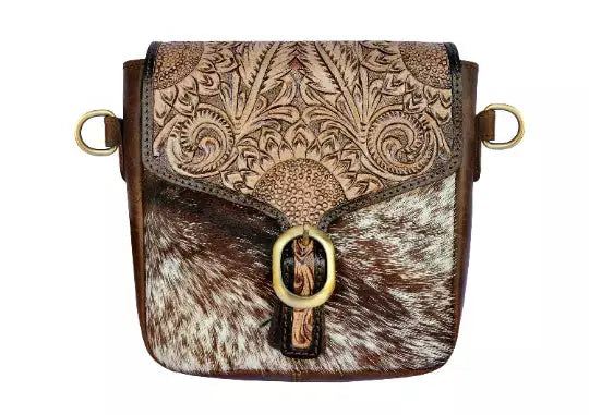 Handcrafted Western Brown Leather Purse Handmade