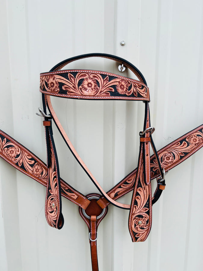 Headstall and Breast Collar Set - Leather NewEngland Tack