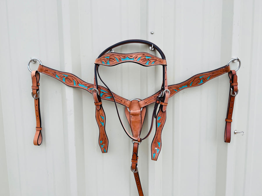 Headstall and Breast Collar Set - Leather NewEngland Tack