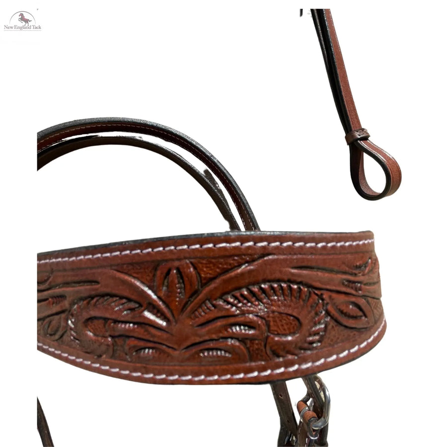 Headstall and Breast Collar Set with Reins and Middle Cinch - Argentinian Leather NewEngland Tack