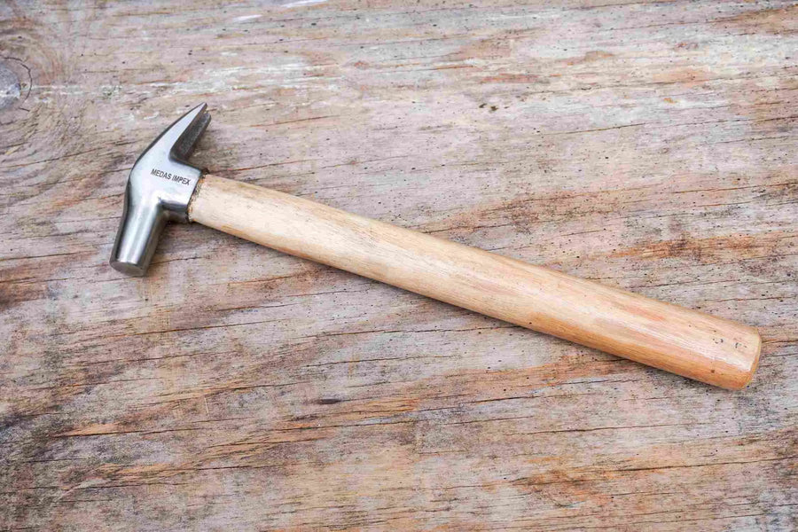 13" Horse Hoof Nail Hammer Farrier Tool For Horse Shoe- Silver Color With Wooden Handle - NewEngland Tack