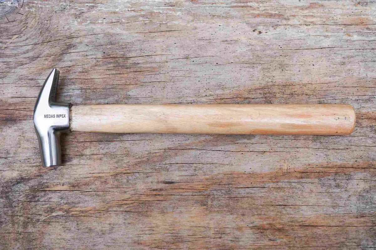 13" Horse Hoof Nail Hammer Farrier Tool For Horse Shoe- Silver Color With Wooden Handle - NewEngland Tack