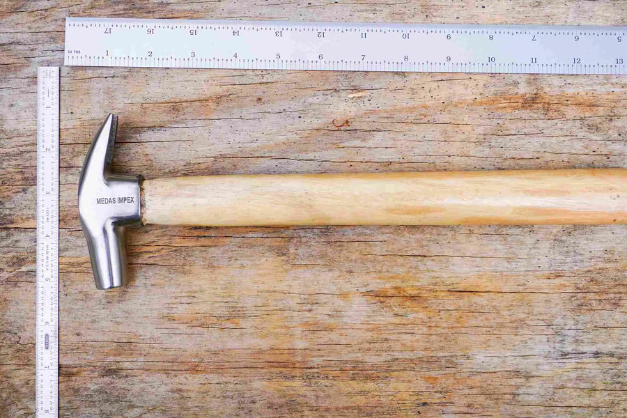 13" Horse Hoof Nail Hammer Farrier Tool For Horse Shoe- Silver Color With Wooden Handle - NewEngland Tack