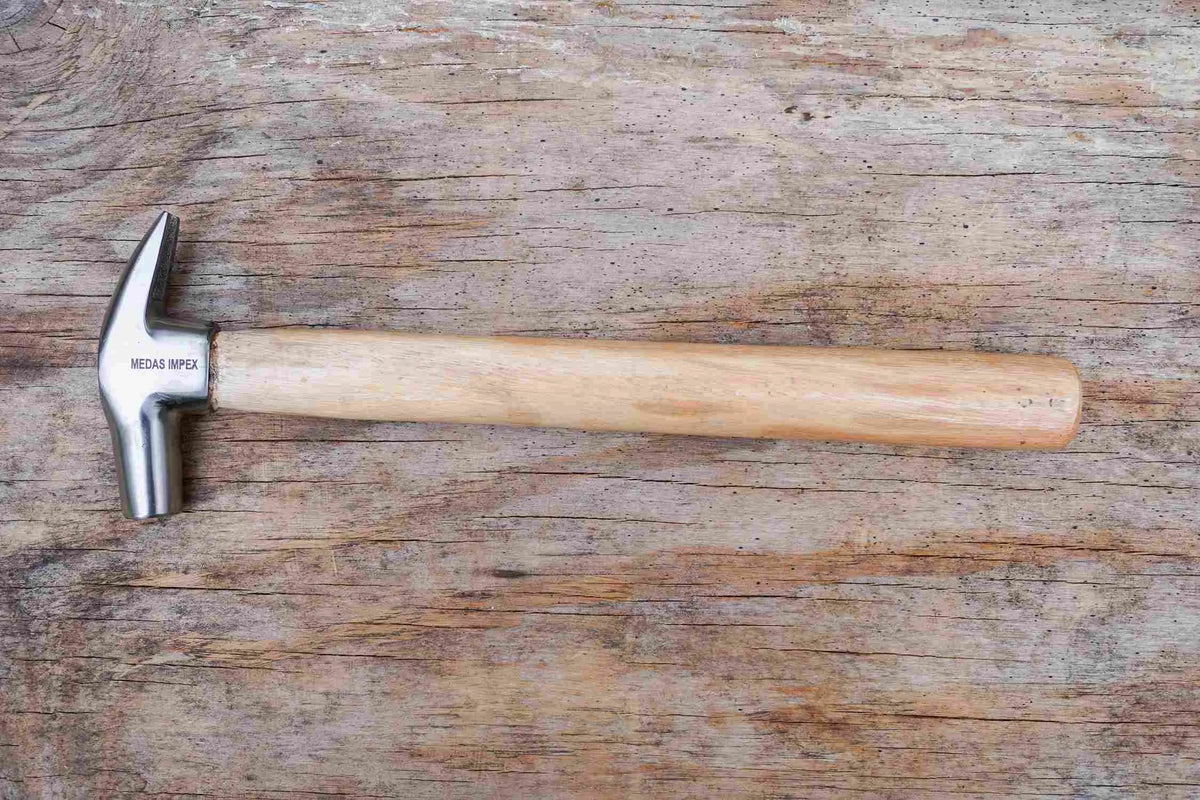13" Horse Hoof Nail Hammer Farrier Tool For Horse Shoe- Silver Color With Wooden Handle - NewEngland Tack